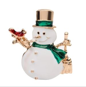 🆕️☃️ WINTER SNOWMAN ENAMELED BROOCH PIN ☃️